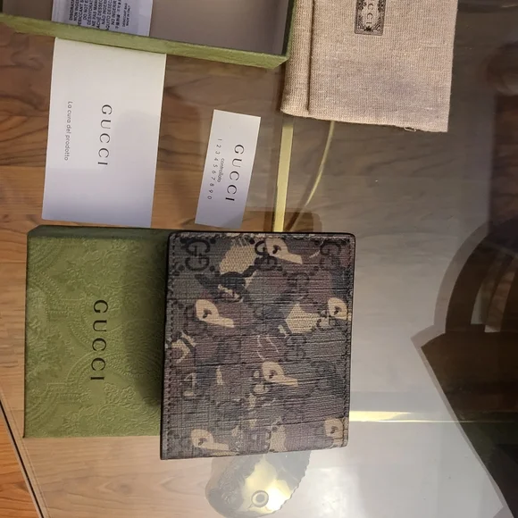 Authentic Palace x Gucci GG- P Supreme Canvas Bi-fold Camouflage Wallet - Picture 6 of 10
